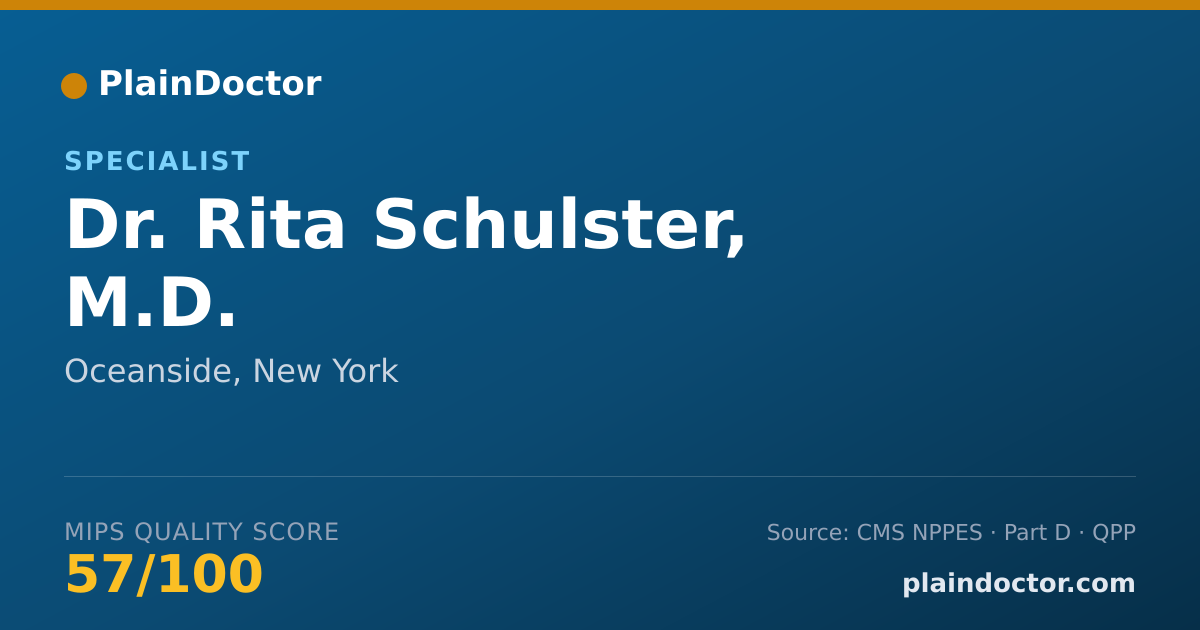 Shareable card for Rita Schulster, M.D. - Specialist, Oceanside, NY