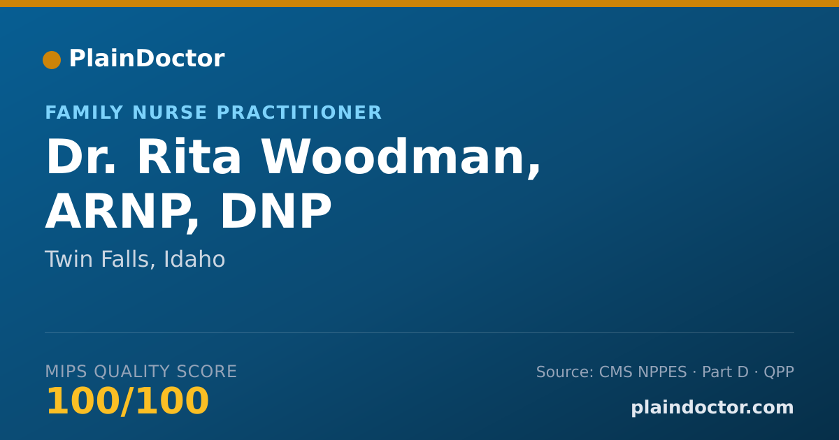 Shareable card for Rita Woodman, ARNP, DNP - Family Nurse Practitioner, Twin Falls, ID