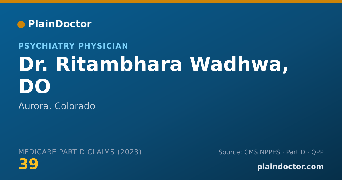 Shareable card for Ritambhara Wadhwa, DO - Psychiatry Physician, Aurora, CO
