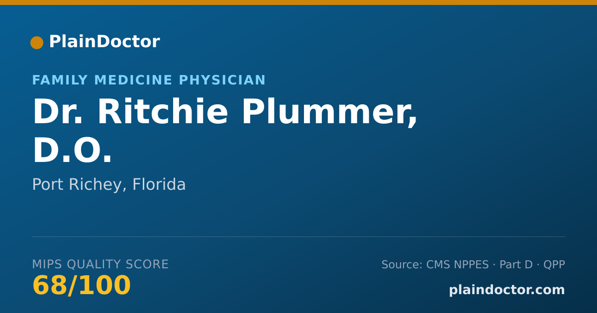 Shareable card for Ritchie Plummer, D.O. - Family Medicine Physician, Port Richey, FL