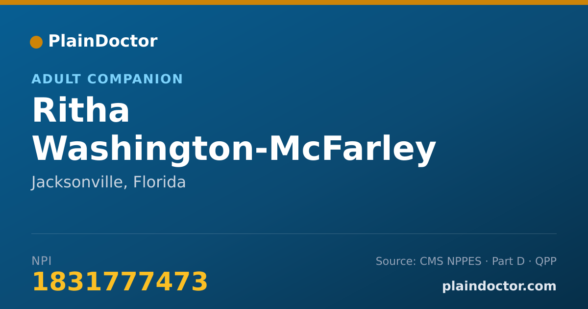 Shareable card for Ritha Washington-McFarley - Adult Companion, Jacksonville, FL