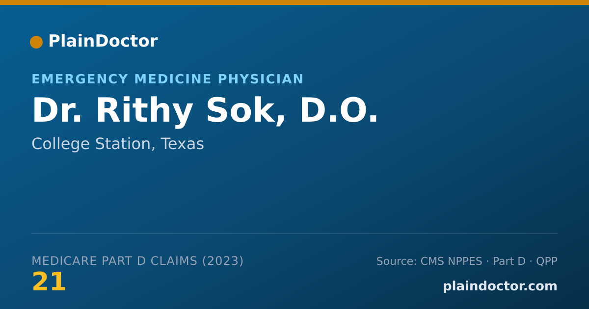 Shareable card for Rithy Sok, D.O. - Emergency Medicine Physician, College Station, TX