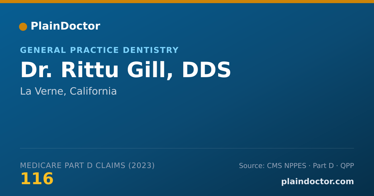 Shareable card for Rittu Gill, DDS - General Practice Dentistry, La Verne, CA