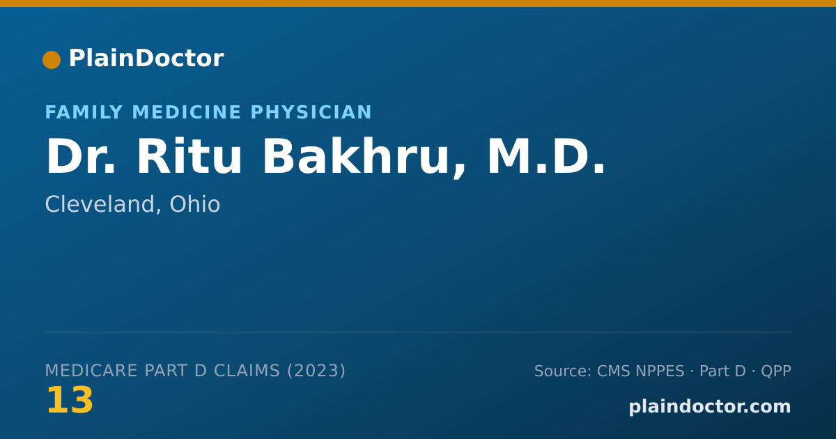 Shareable card for Ritu Bakhru, M.D. - Family Medicine Physician, Cleveland, OH
