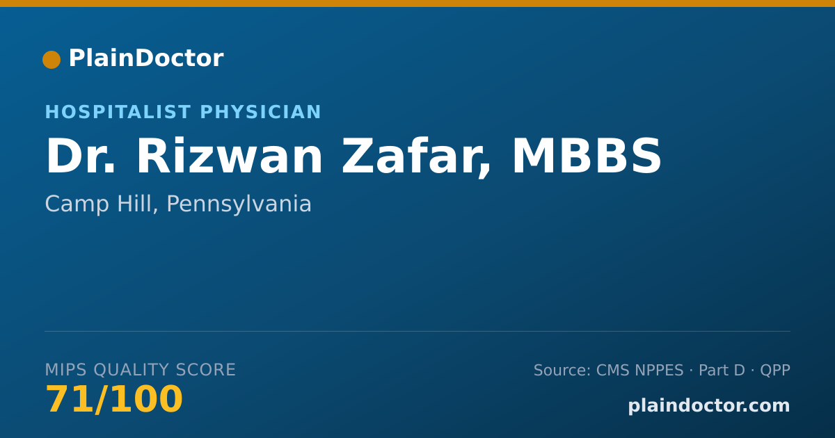 Shareable card for Rizwan Zafar, MBBS - Hospitalist Physician, Camp Hill, PA