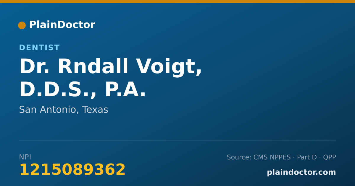 Shareable card for Rndall Voigt, D.D.S., P.A. - Dentist, San Antonio, TX