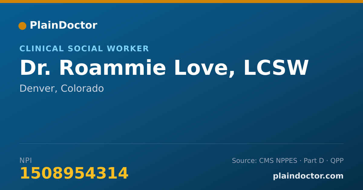 Shareable card for Roammie Love, LCSW - Clinical Social Worker, Denver, CO