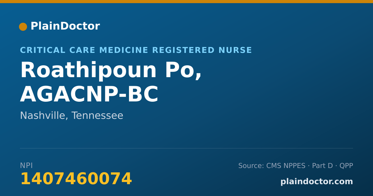 Shareable card for Roathipoun Po, AGACNP-BC - Critical Care Medicine Registered Nurse, Nashville, TN