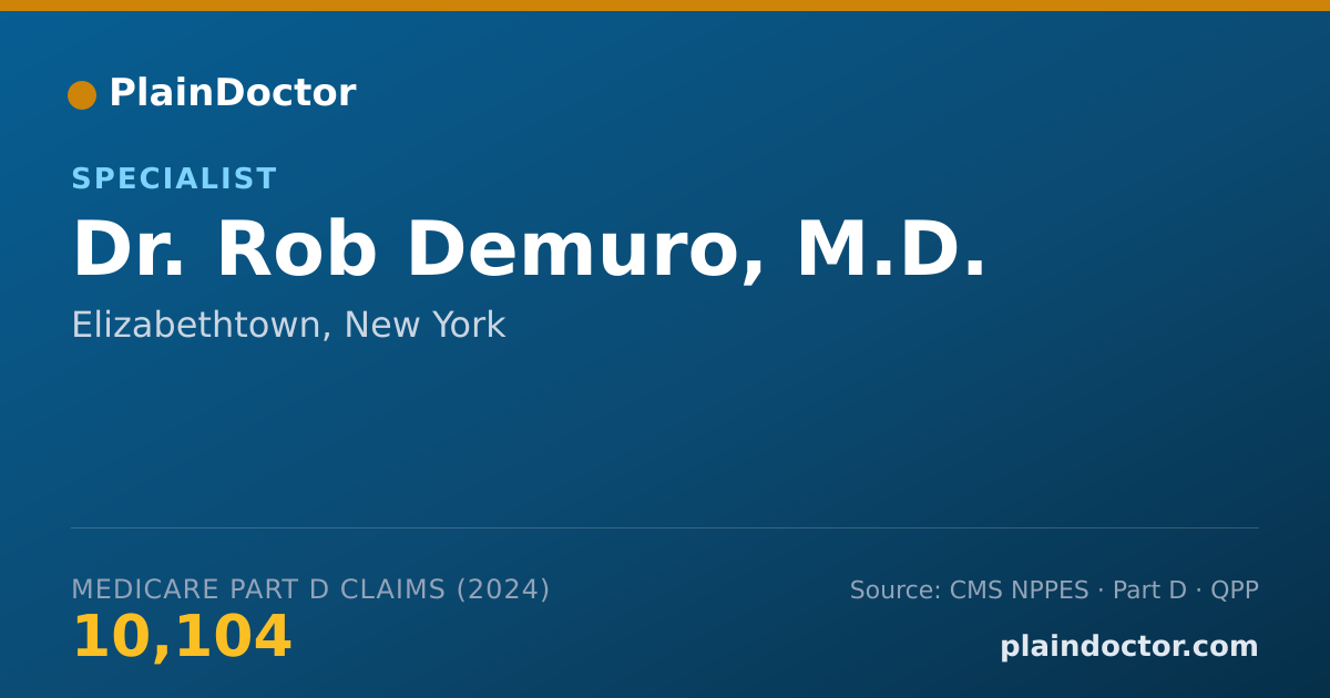 Shareable card for Rob Demuro, M.D. - Specialist, Elizabethtown, NY