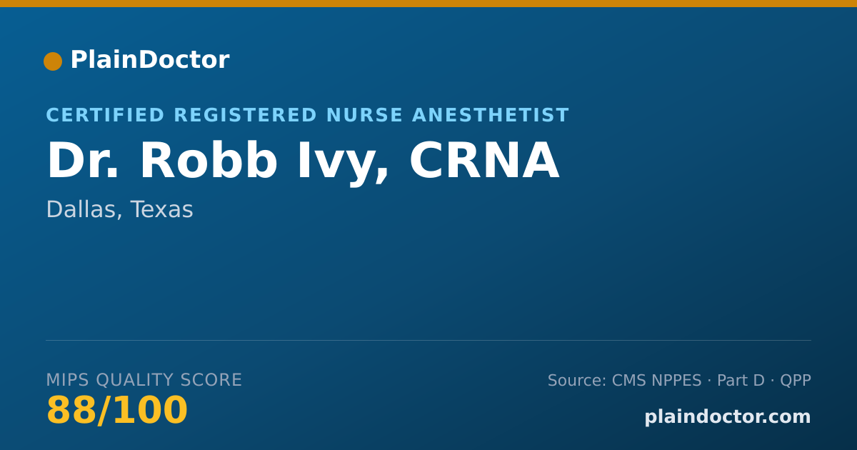 Shareable card for Robb Ivy, CRNA - Certified Registered Nurse Anesthetist, Dallas, TX