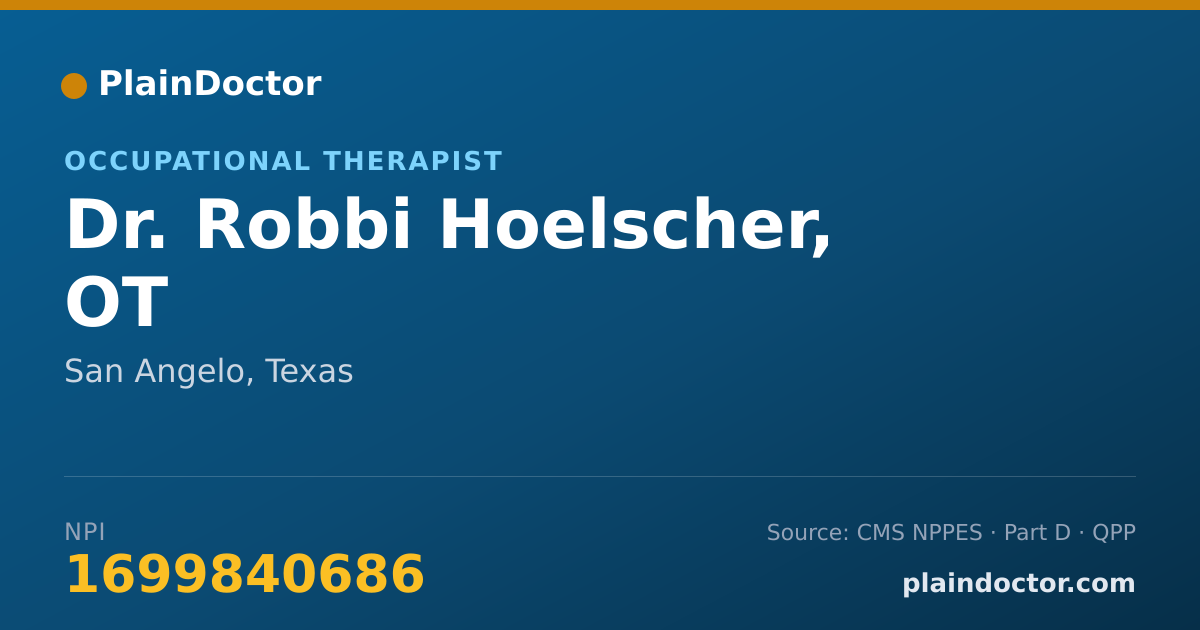 Shareable card for Robbi Hoelscher, OT - Occupational Therapist, San Angelo, TX