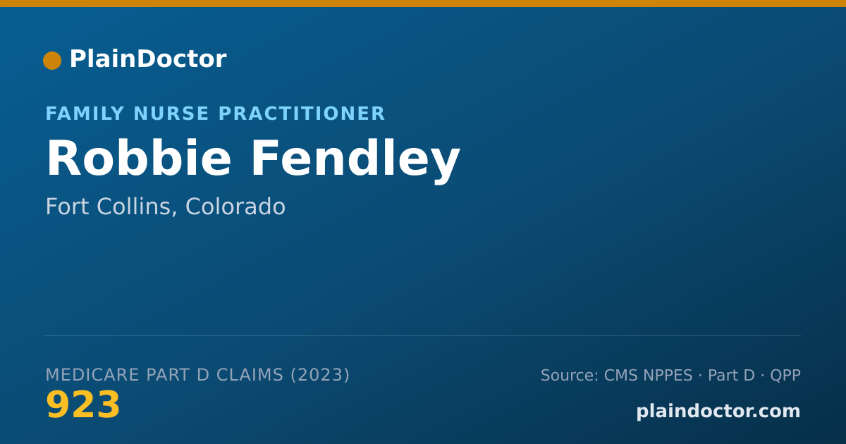 Shareable card for Robbie Fendley - Family Nurse Practitioner, Fort Collins, CO