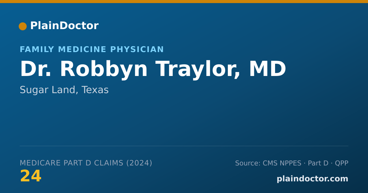 Shareable card for Robbyn Traylor, MD - Family Medicine Physician, Sugar Land, TX