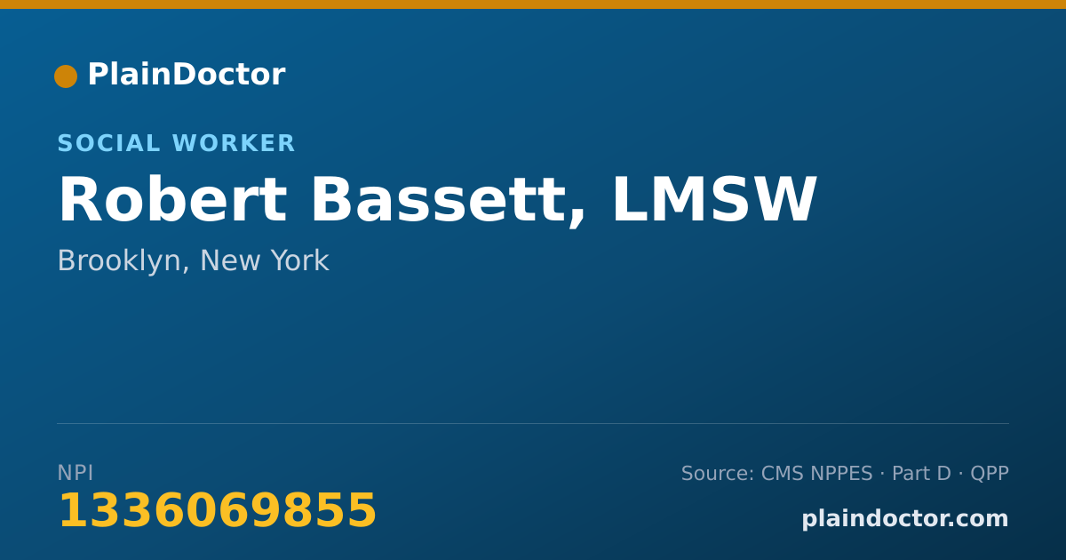 Shareable card for Robert Bassett, LMSW - Social Worker, Brooklyn, NY