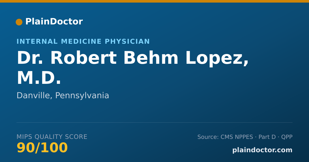 Shareable card for Robert Behm Lopez, M.D. - Internal Medicine Physician, Danville, PA