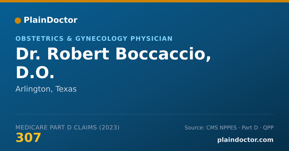 Shareable card for Robert Boccaccio, D.O. - Obstetrics & Gynecology Physician, Arlington, TX
