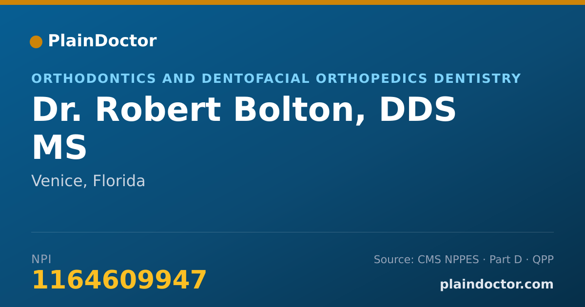Shareable card for Robert Bolton, DDS MS - Orthodontics and Dentofacial Orthopedics Dentistry, Venice, FL