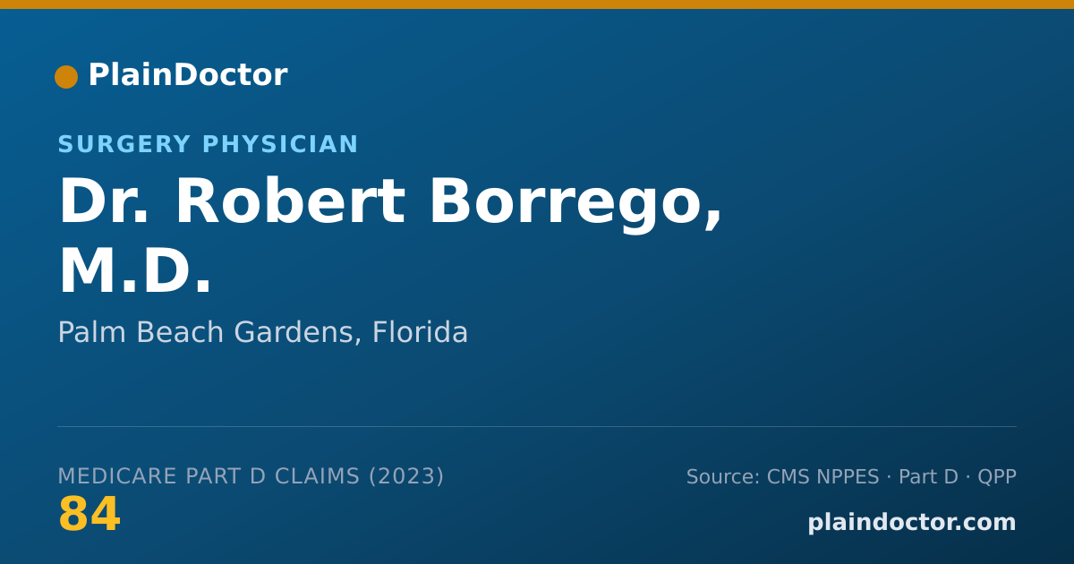 Shareable card for Robert Borrego, M.D. - Surgery Physician, Palm Beach Gardens, FL