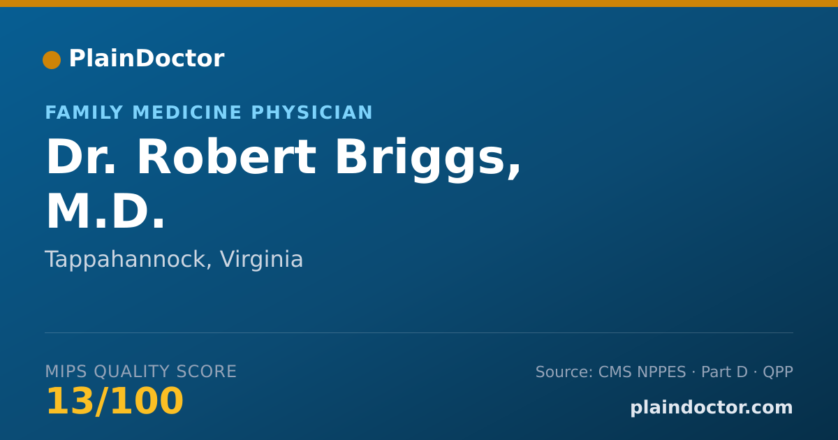 Shareable card for Robert Briggs, M.D. - Family Medicine Physician, Tappahannock, VA