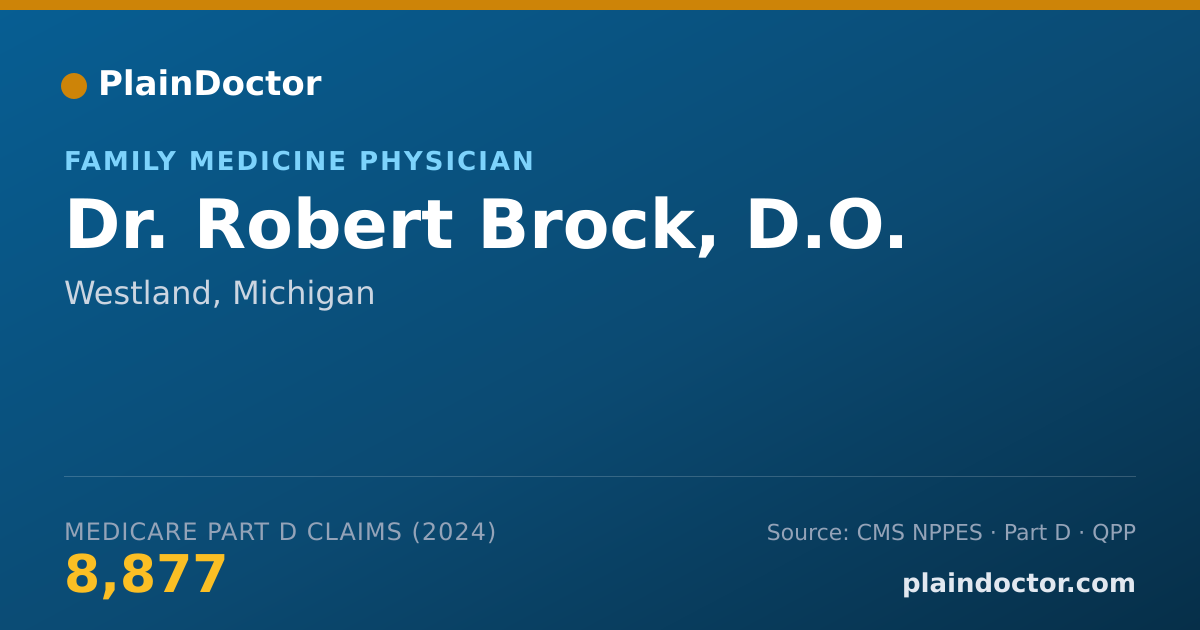 Shareable card for Robert Brock, D.O. - Family Medicine Physician, Westland, MI