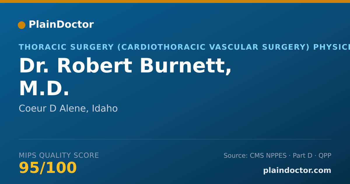 Shareable card for Robert Burnett, M.D. - Thoracic Surgery (Cardiothoracic Vascular Surgery) Physician, Coeur D Alene, ID