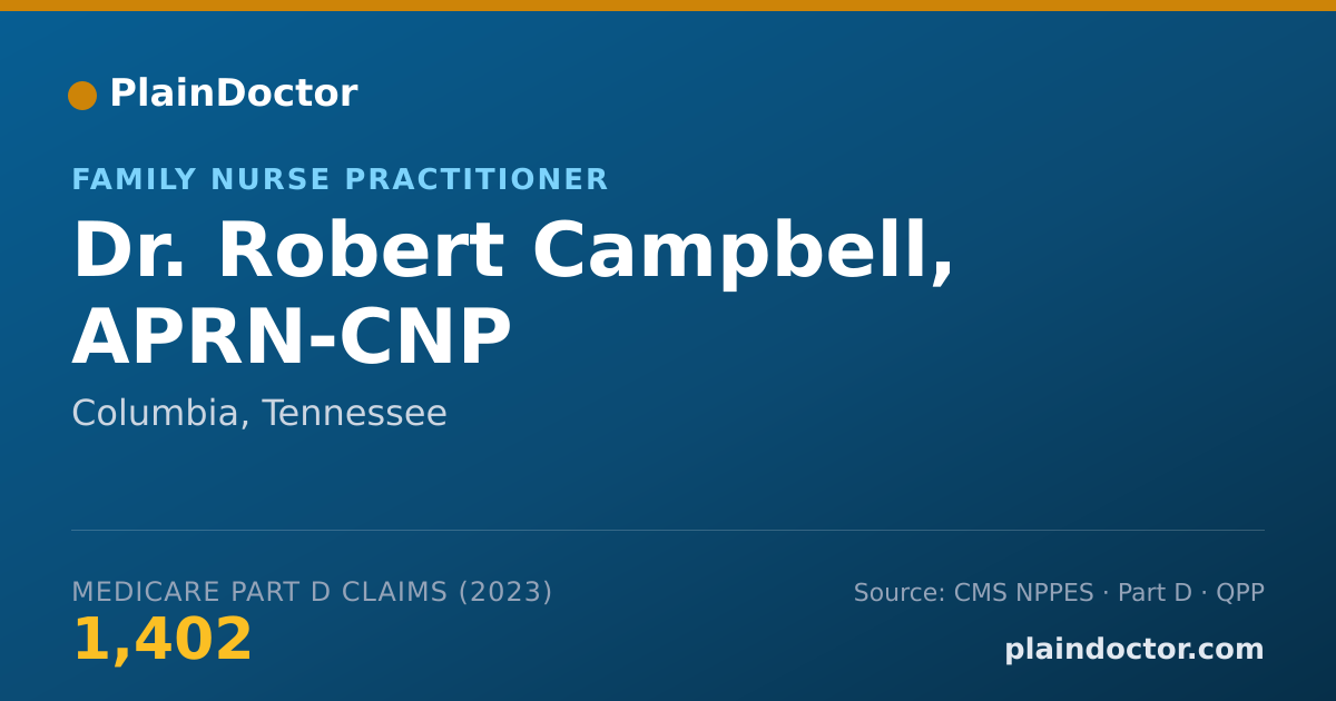 Shareable card for Robert Campbell, APRN-CNP - Family Nurse Practitioner, Columbia, TN