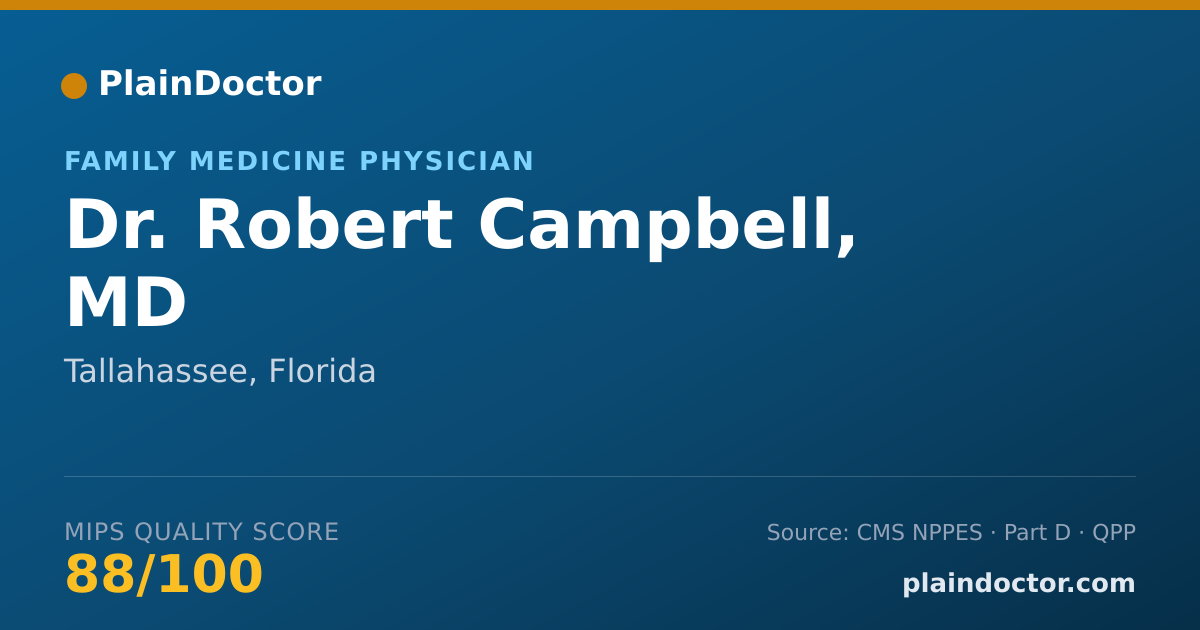 Shareable card for Robert Campbell, MD - Family Medicine Physician, Tallahassee, FL