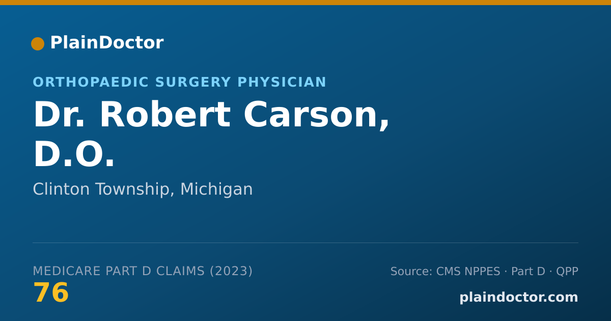 Shareable card for Robert Carson, D.O. - Orthopaedic Surgery Physician, Clinton Township, MI