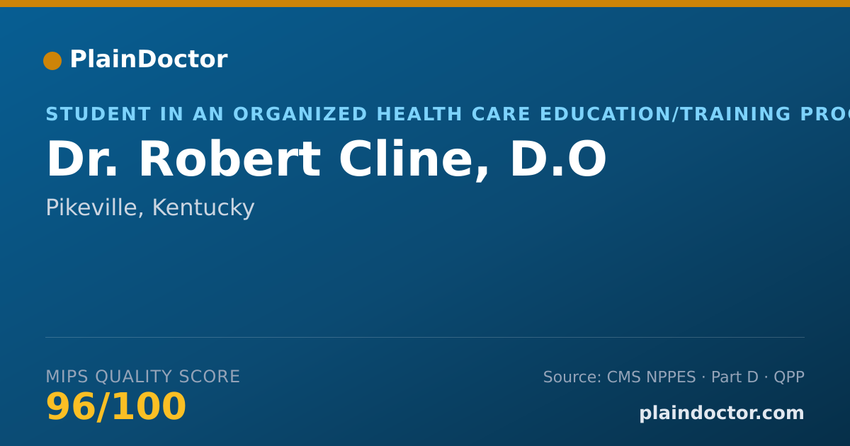 Shareable card for Robert Cline, D.O - Student in an Organized Health Care Education/Training Program, Pikeville, KY