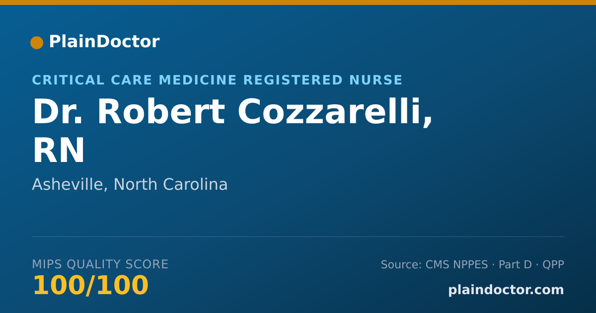 Shareable card for Robert Cozzarelli, RN - Critical Care Medicine Registered Nurse, Asheville, NC