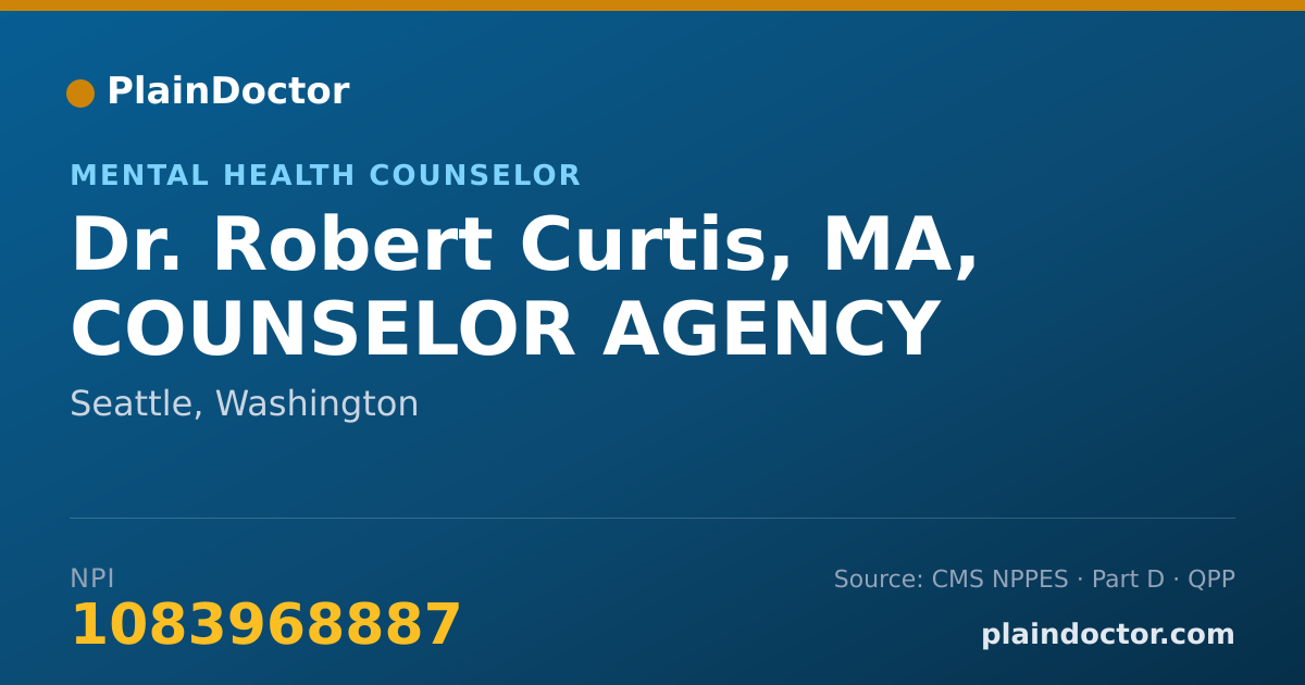 Shareable card for Robert Curtis, MA, COUNSELOR AGENCY - Mental Health Counselor, Seattle, WA