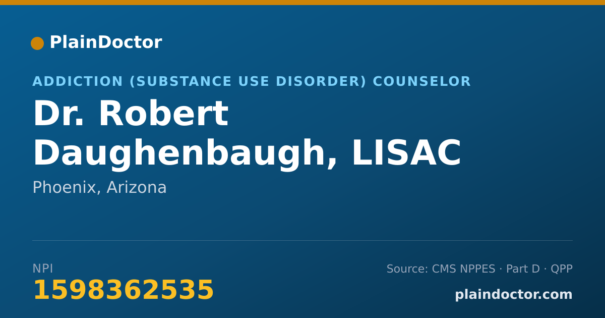 Shareable card for Robert Daughenbaugh, LISAC - Addiction (Substance Use Disorder) Counselor, Phoenix, AZ