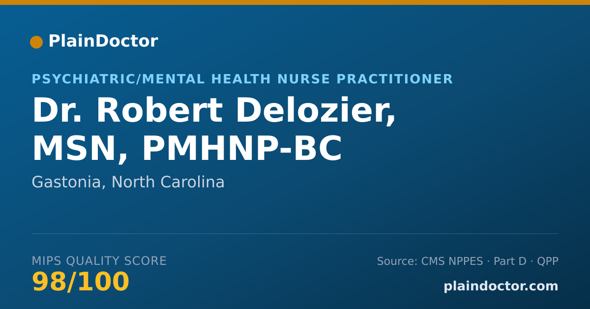 Shareable card for Robert Delozier, MSN, PMHNP-BC - Psychiatric/Mental Health Nurse Practitioner, Gastonia, NC