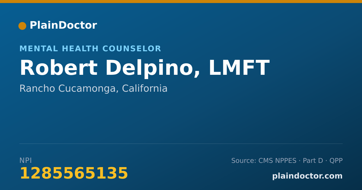 Shareable card for Robert Delpino, LMFT - Mental Health Counselor, Rancho Cucamonga, CA