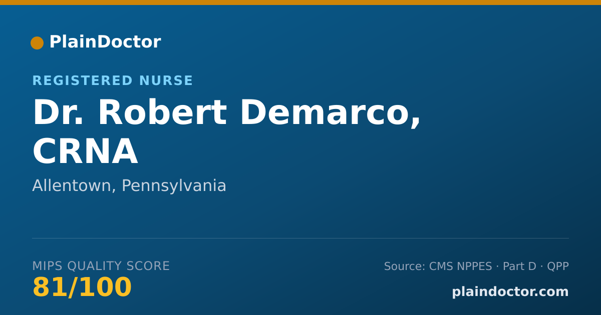 Shareable card for Robert Demarco, CRNA - Registered Nurse, Allentown, PA