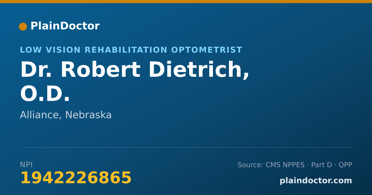 Shareable card for Robert Dietrich, O.D. - Low Vision Rehabilitation Optometrist, Alliance, NE