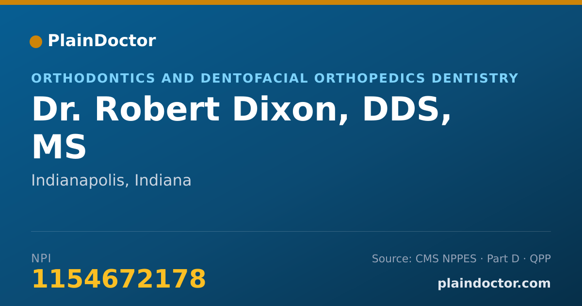 Shareable card for Robert Dixon, DDS, MS - Orthodontics and Dentofacial Orthopedics Dentistry, Indianapolis, IN