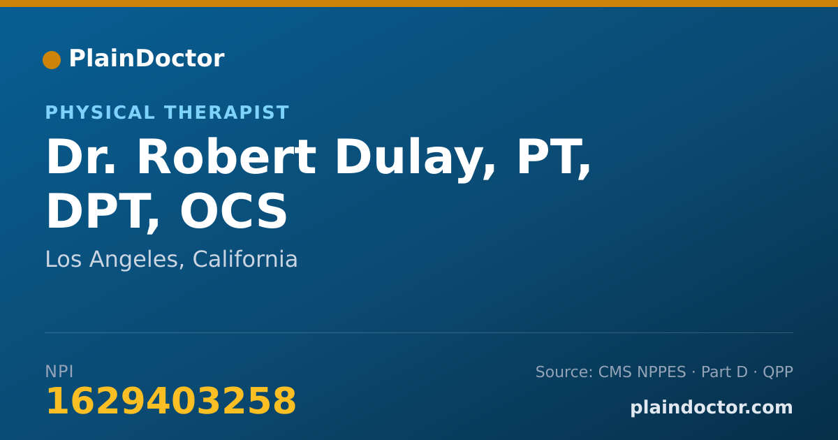 Shareable card for Robert Dulay, PT, DPT, OCS - Physical Therapist, Los Angeles, CA