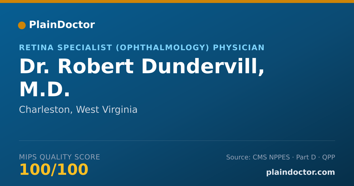 Shareable card for Robert Dundervill, M.D. - Retina Specialist (Ophthalmology) Physician, Charleston, WV