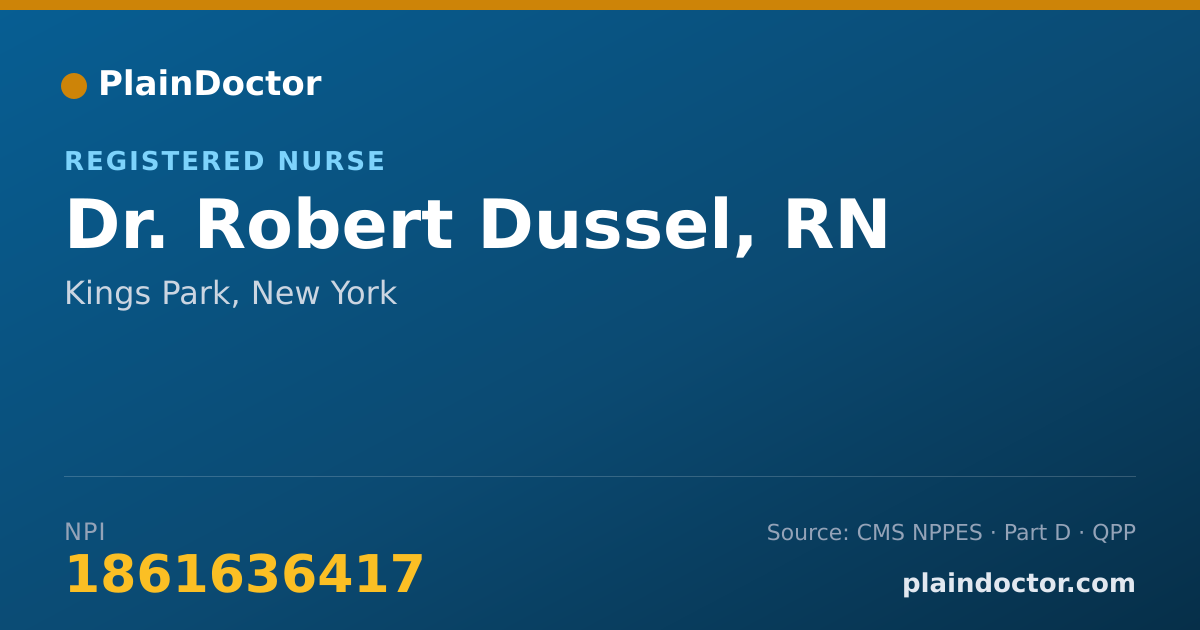 Shareable card for Robert Dussel, RN - Registered Nurse, Kings Park, NY
