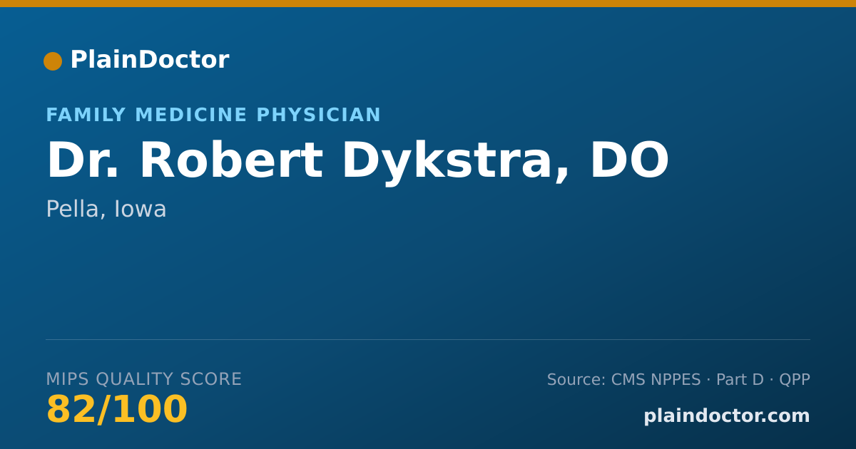 Shareable card for Robert Dykstra, DO - Family Medicine Physician, Pella, IA