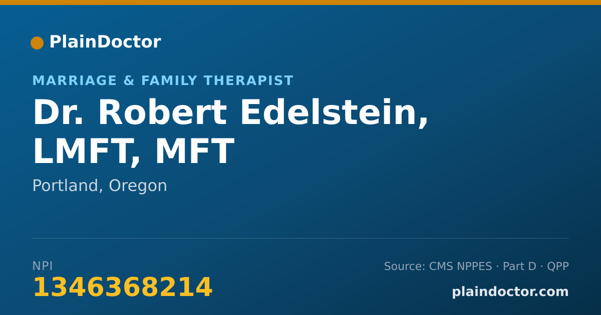 Shareable card for Robert Edelstein, LMFT, MFT - Marriage & Family Therapist, Portland, OR