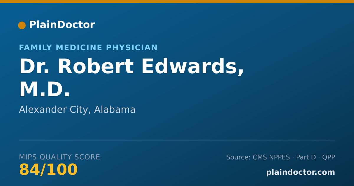 Shareable card for Robert Edwards, M.D. - Family Medicine Physician, Alexander City, AL