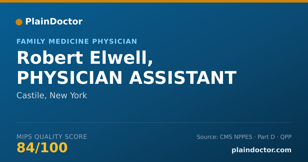 Shareable card for Robert Elwell, PHYSICIAN ASSISTANT - Family Medicine Physician, Castile, NY