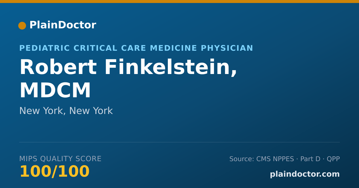 Shareable card for Robert Finkelstein, MDCM - Pediatric Emergency Medicine (Emergency Medicine) Physician, New York, NY