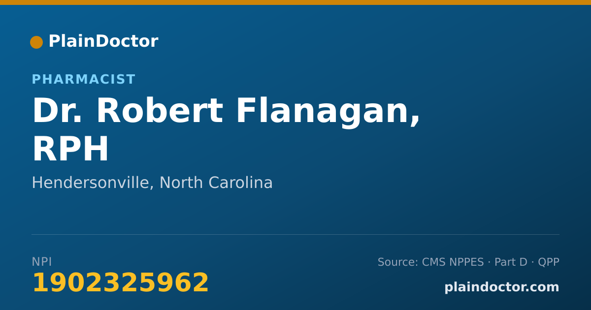 Shareable card for Robert Flanagan, RPH - Pharmacist, Hendersonville, NC