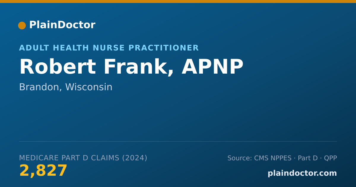 Shareable card for Robert Frank, APNP - Adult Health Nurse Practitioner, Brandon, WI