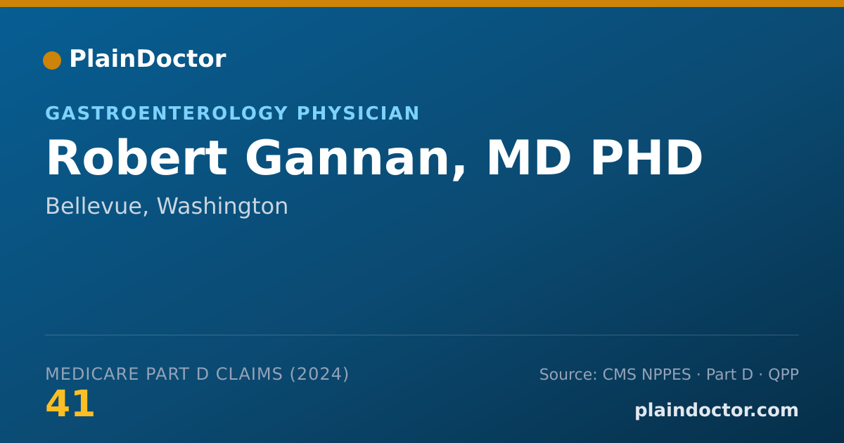 Shareable card for Robert Gannan, MD PHD - Gastroenterology Physician, Bellevue, WA