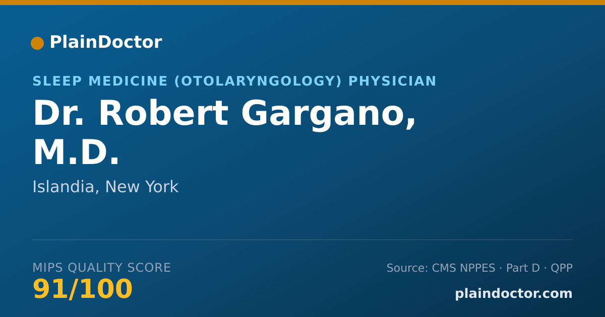 Shareable card for Robert Gargano, M.D. - Sleep Medicine (Otolaryngology) Physician, Islandia, NY