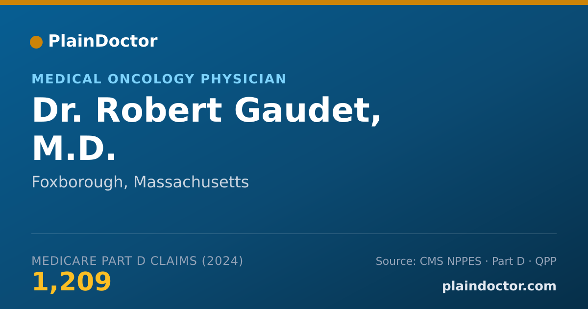Shareable card for Robert Gaudet, M.D. - Medical Oncology Physician, Foxborough, MA